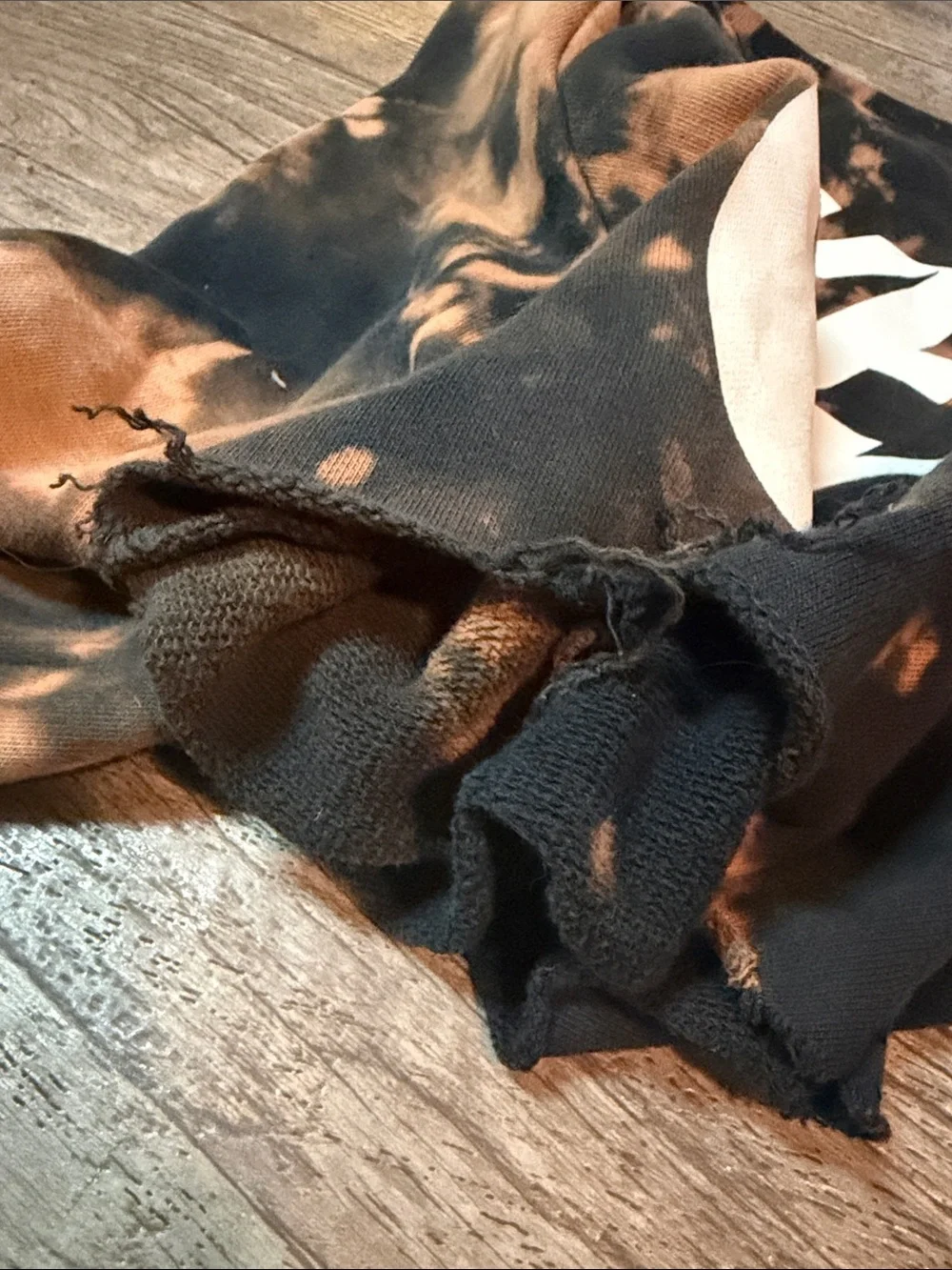 Nike Black & Orange Acid Wash Tie-Dye Cropped Sweatshirt